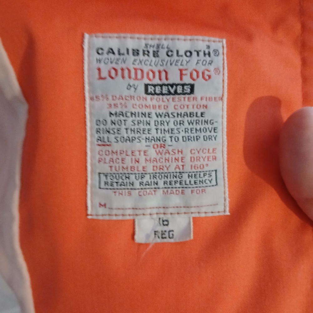 London Fog Orange Double-Breasted Trench Coat - Picture 5 of 6
